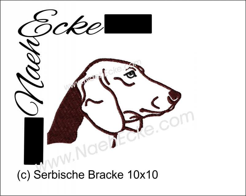 Stickdatei Serbische Bracke 1 10x10