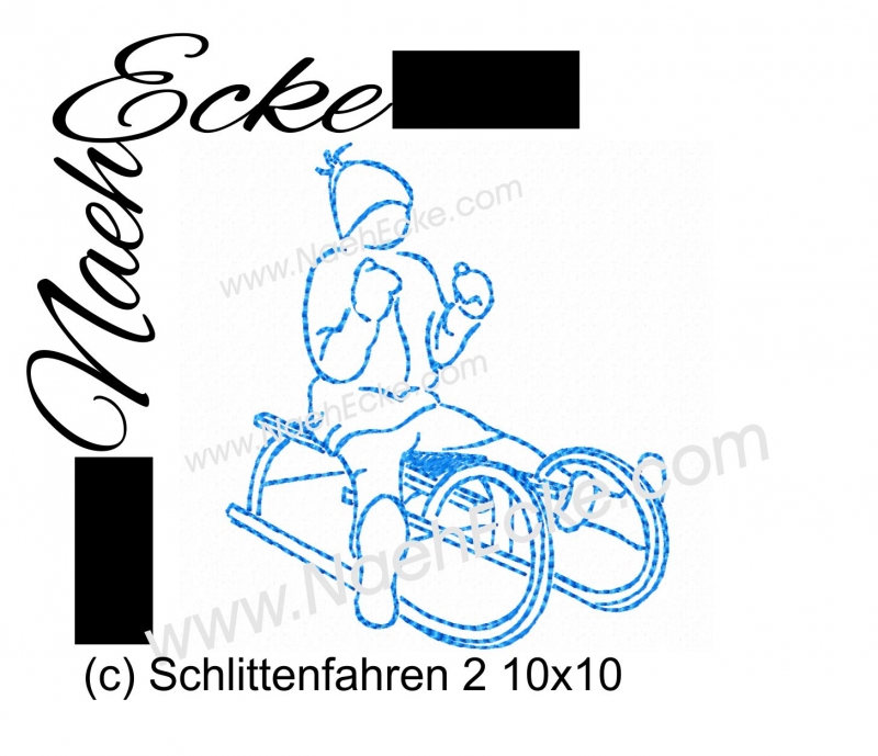 Stickdatei Schlittenfahren 2 10x10