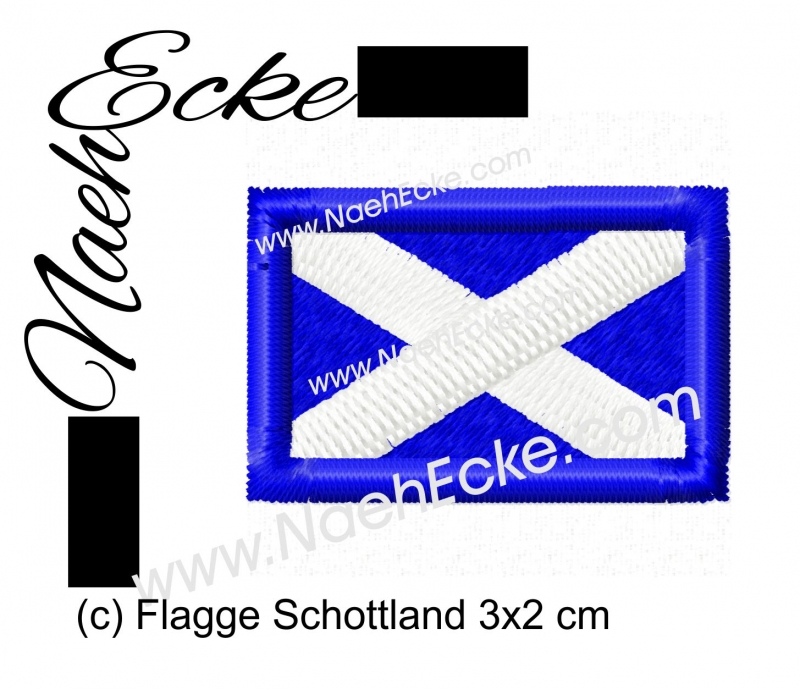 Stickdatei Flagge Schottland 3x2 cm