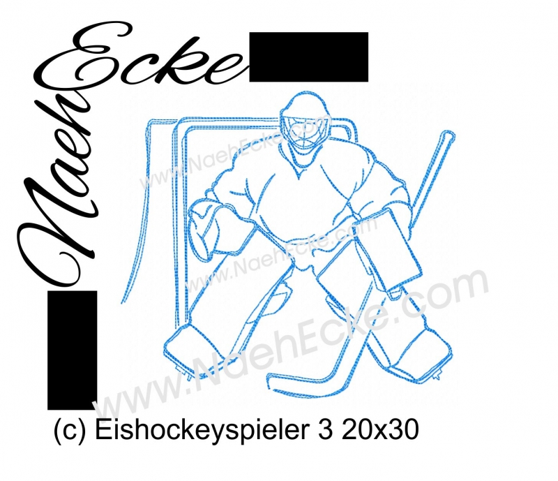 Stickdatei Eishockeyspieler 3 20x30