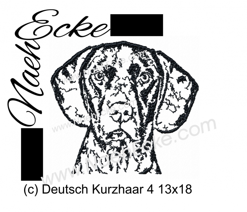 Stickdatei Deutsch Kurzhaar 4 13x18 Scrib-Art