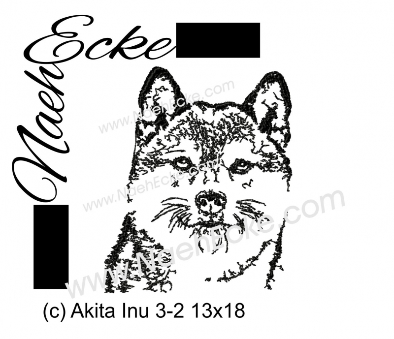 Stickdatei Akita Inu Nr. 3-2 Scrib Art 13x18