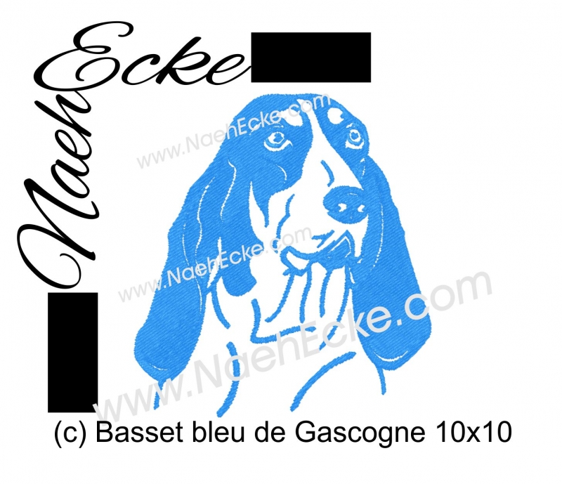 Stickdatei Basset bleu de Gascogne 10x10