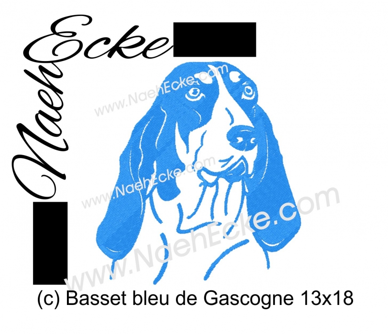 Stickdatei Basset bleu de Gascogne 13x18