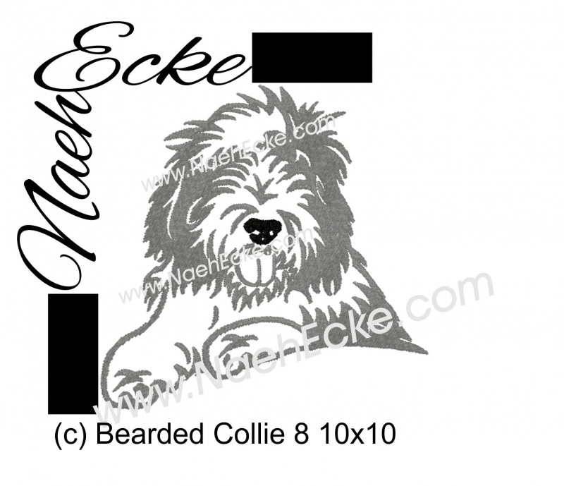 Stickdatei Bearded Collie 8 10x10