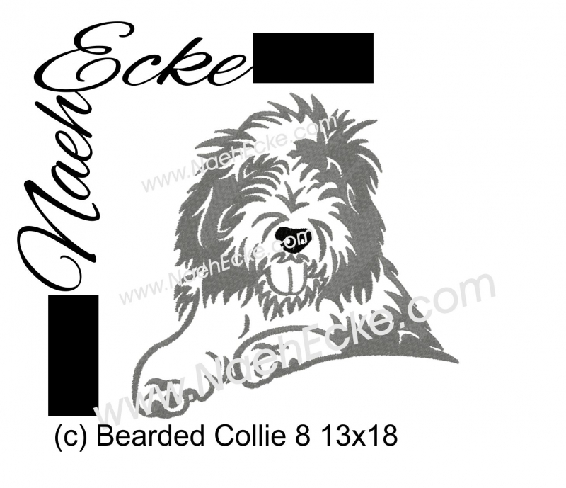 Stickdatei Bearded Collie 8 13x18