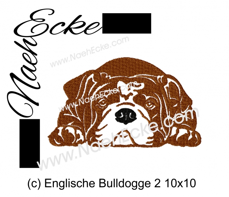 Stickdatei Englische Bulldogge Nr. 1 10x10