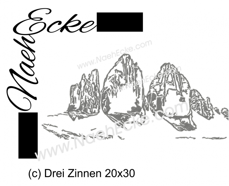 Stickdatei Drei Zinnen 20x30