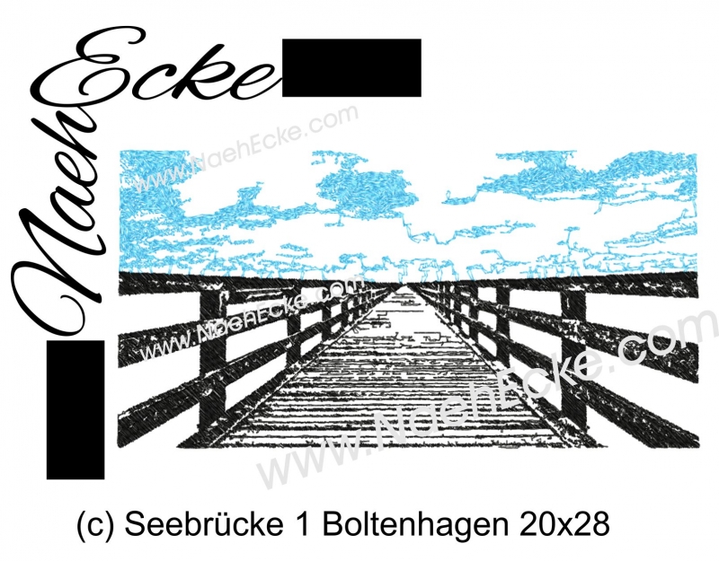 Stickdatei Seebrücke Boltenhagen 20x28