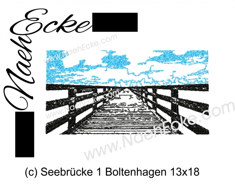 Stickdatei Seebrücke Boltenhagen 13x18