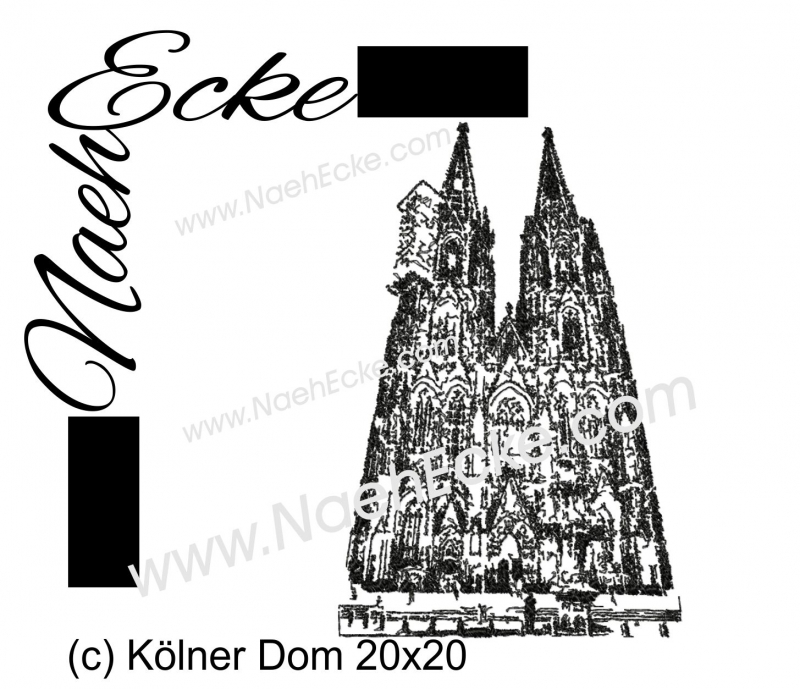 Stickdatei Kölner Dom 20x20 / 20x30 Scrib-Art