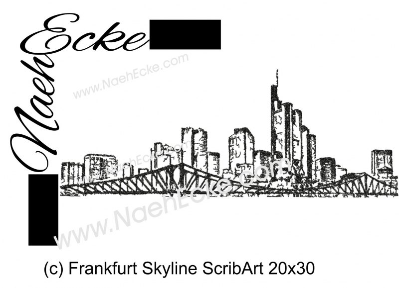 Stickdatei Frankfurt Skyline Scrib-Art 20x30