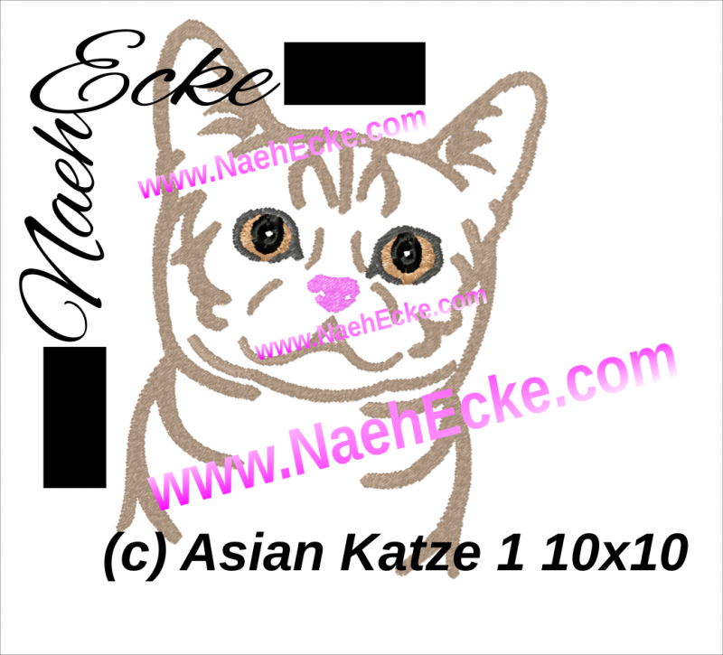 Stickdatei Asian Katze 1 / Malayan 10x10