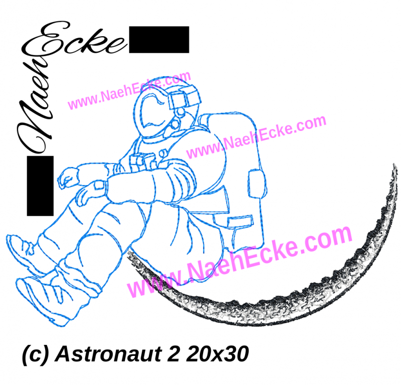 Embroidery Astronaut 2 11.81 x 7.87