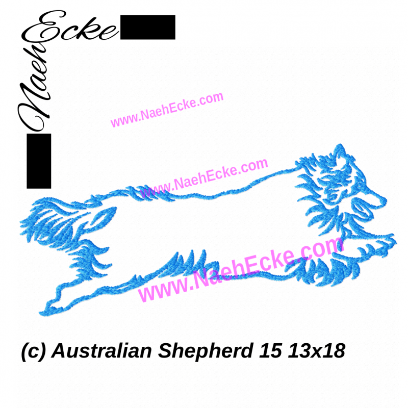 Stickdatei Australian Shepherd 15 13x18 / 14x20