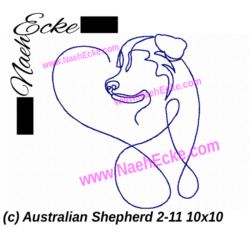 Stickdatei Australian Shepherd 2-11 13x18 / 14x20