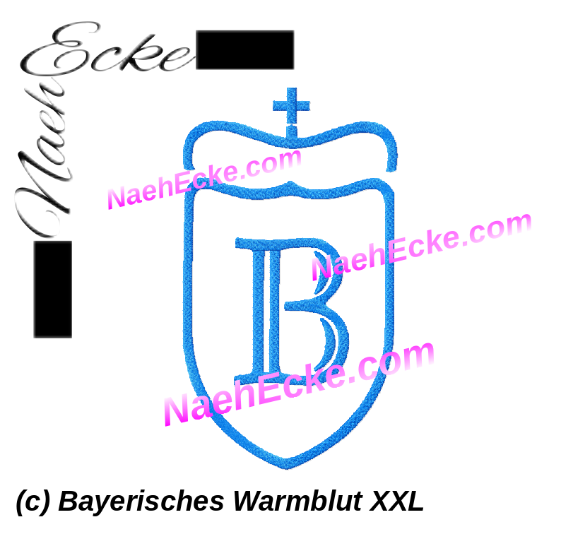 Stickdatei Brandzeichen Bayern Warmblut XXL