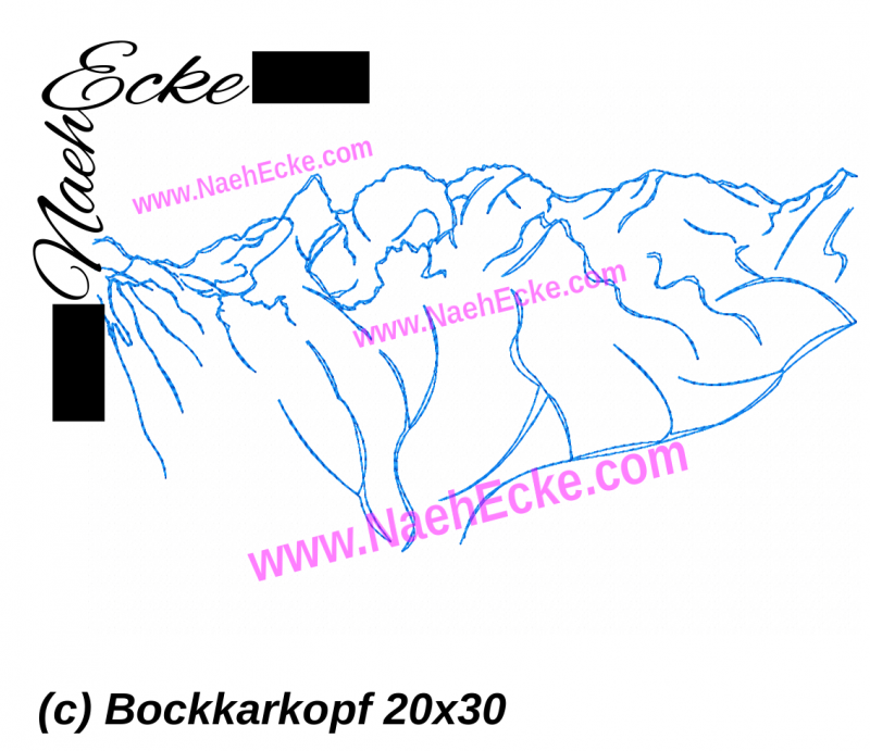 Stickdatei Bockkarkopf / Mädelegabelgruppe 20x30 / 18x30