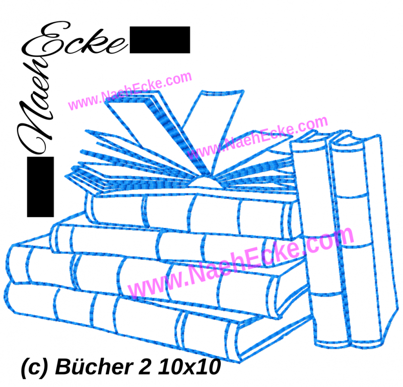 Stickdatei Bücher 2 10x10