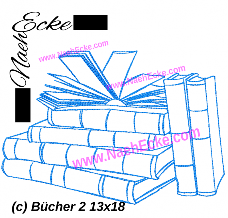 Stickdatei Bücher 2 13x18 / 14x20