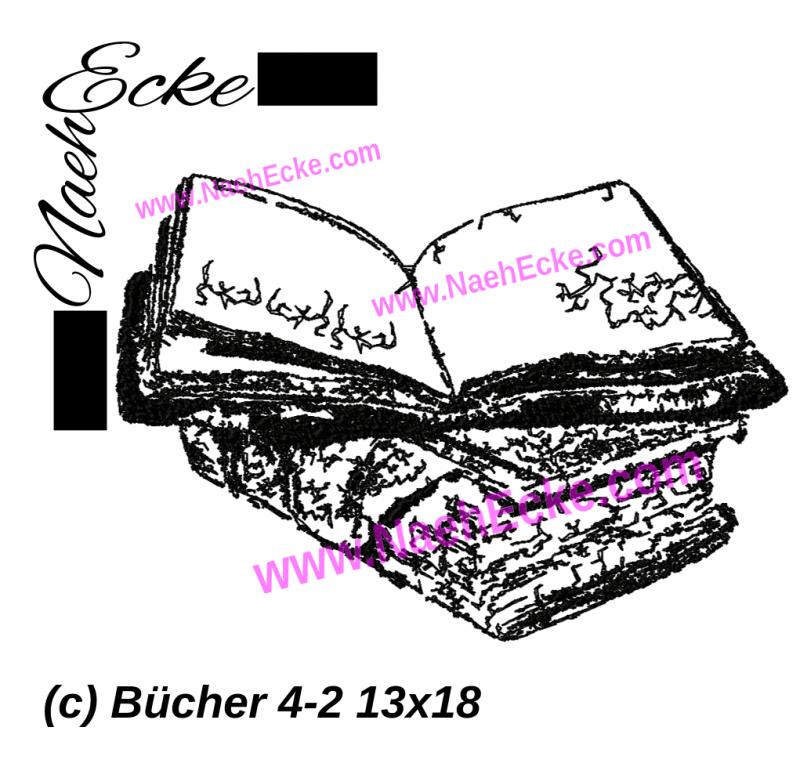 Stickdatei Bücher 4-2 13x18 / 14x20