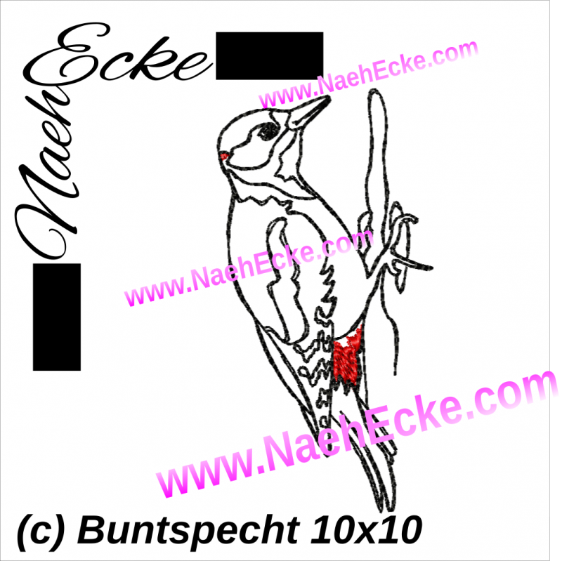 Stickdatei Buntspecht 1 10x10