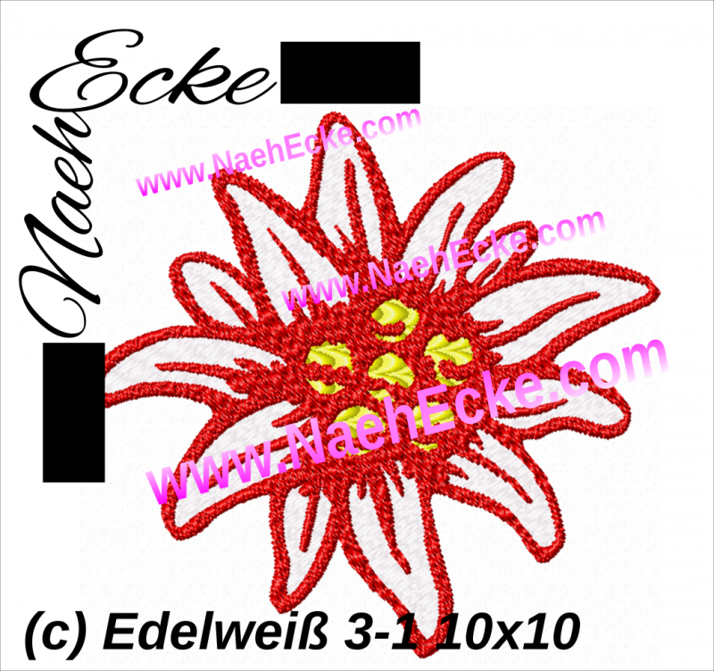 Stickdatei Edelweiß 3-1 10x10