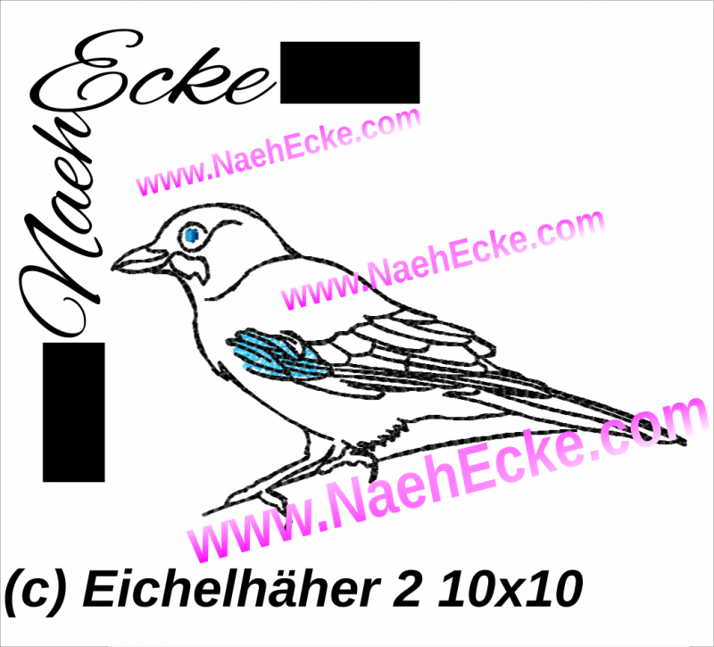 Stickdatei Eichelhäher 2 10x10