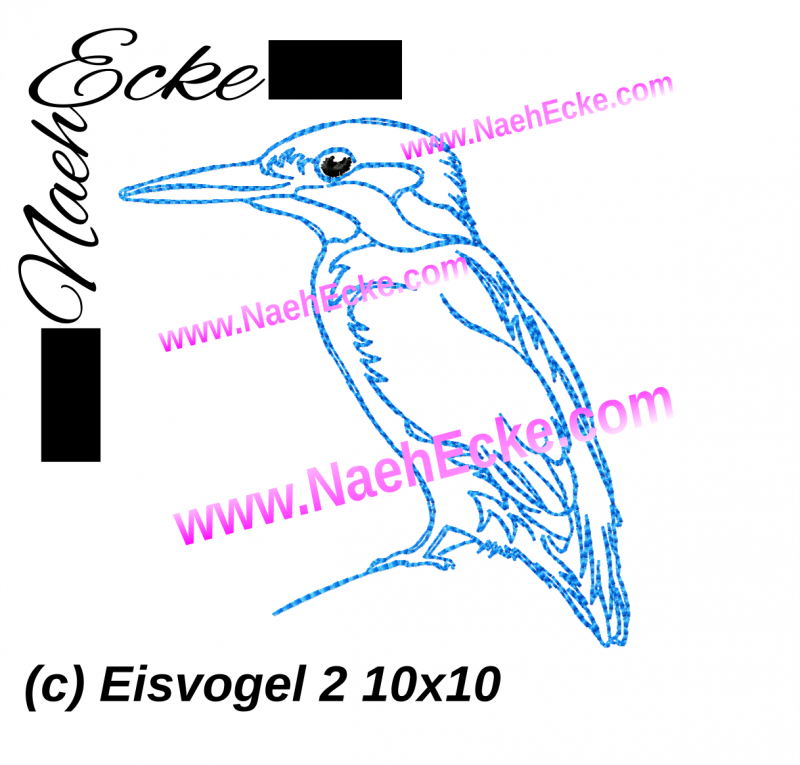 Stickdatei Eisvogel 2 10x10