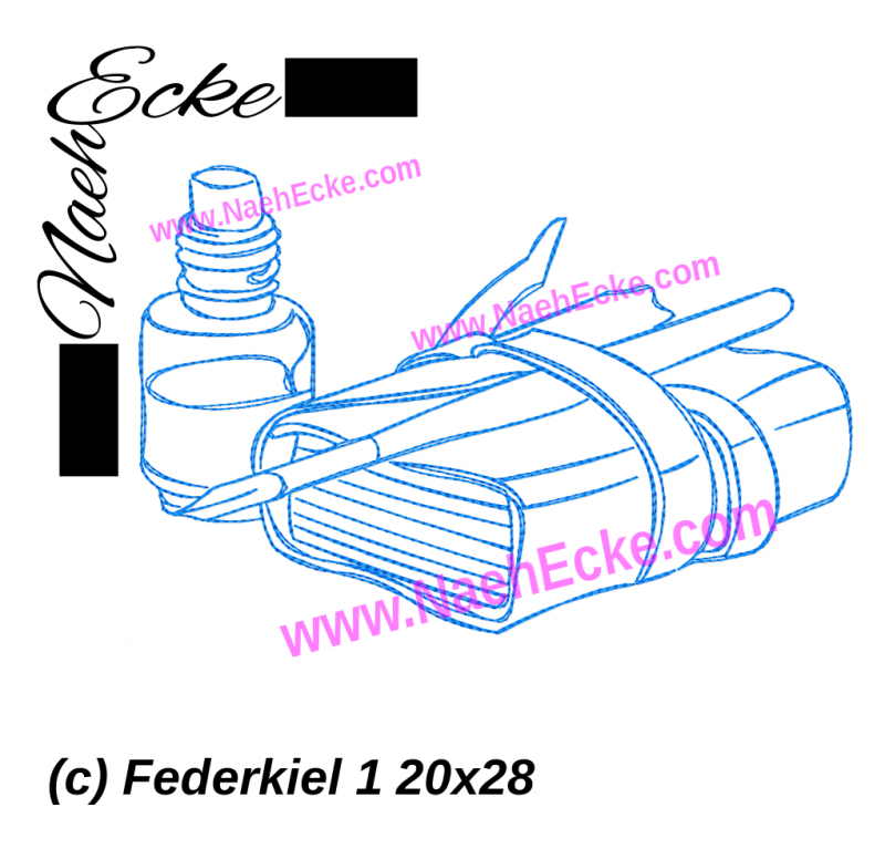 Stickdatei Federkiel 1 / Tagebuch 20x30 / 20x28