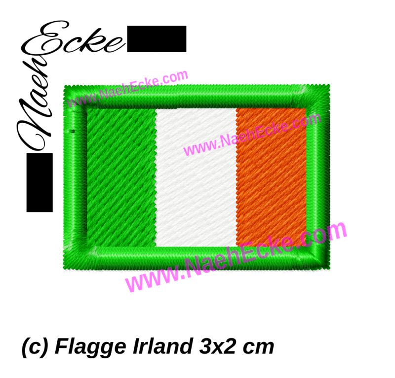 Stickdatei Flagge Irland 3x2 cm