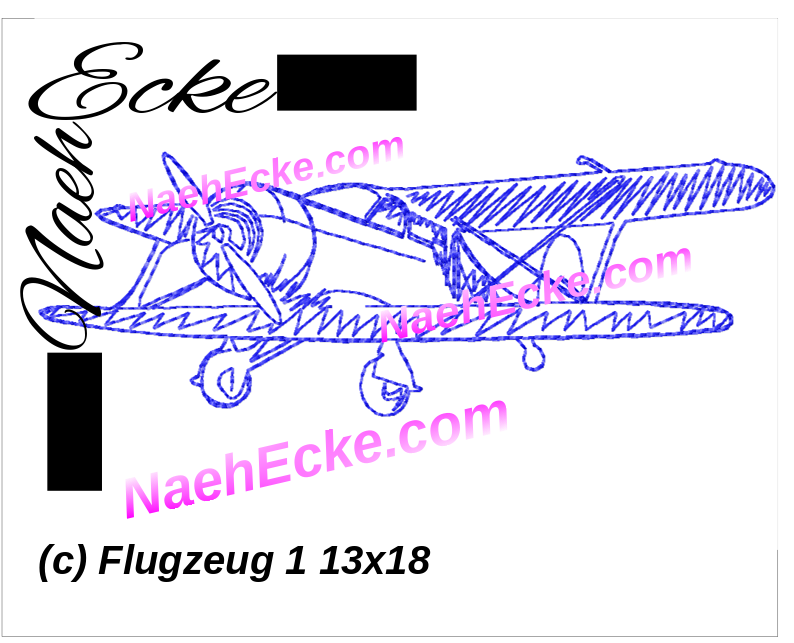 Stickdatei Flugzeug 1 13x18 / 14x20