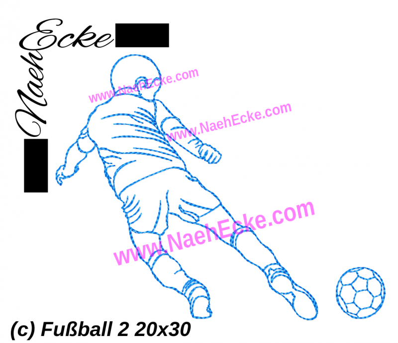 Stickdatei Fußball 2 20x30 / 20x28