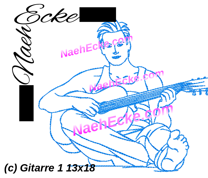 Stickdatei Gitarre 1 13x18 / 14x20