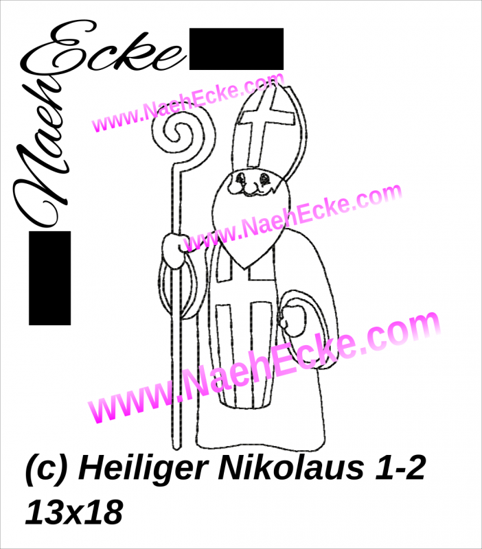 Stickdatei Heiliger St. Nikolaus 1-2 13x18