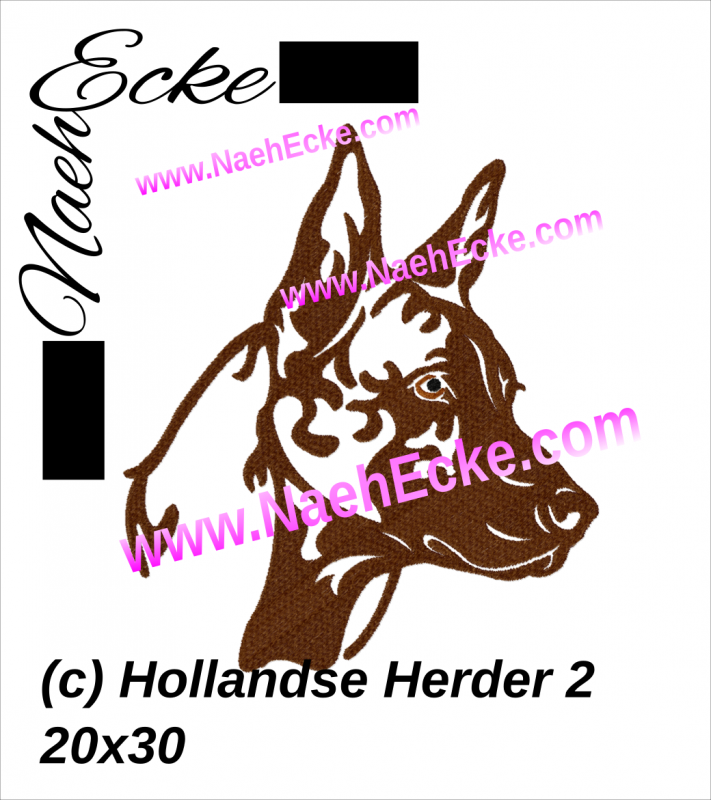 Stickdatei Holländischer Schäferhund 2 20x30