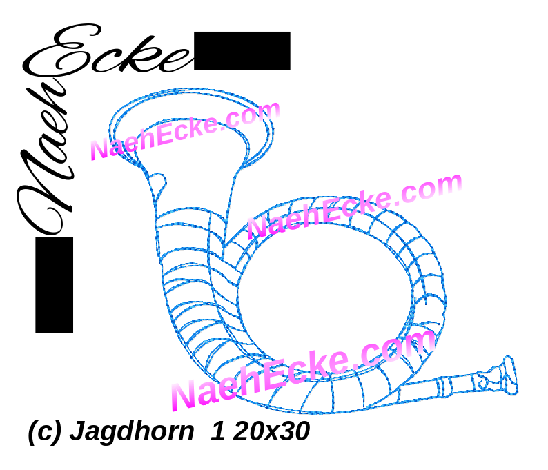 Stickdatei Jagdhorn 1 20x30 / 20x28