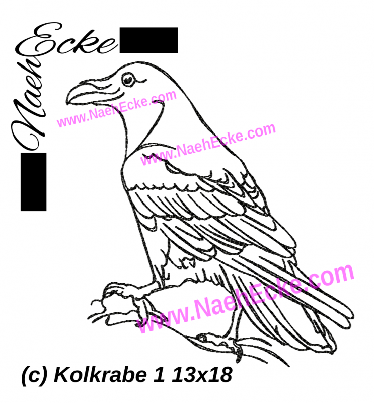 Stickdatei Kolkrabe 1 13x18 / 14x20