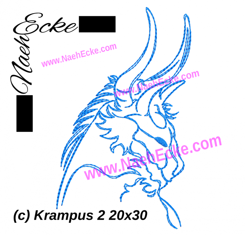 Stickdatei Krampus 2 20x30 / 20x28 / 20x20 / 14x20 / 18x30