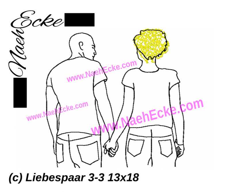 Stickdatei Liebespaar 3-3 13x18 / 14x20