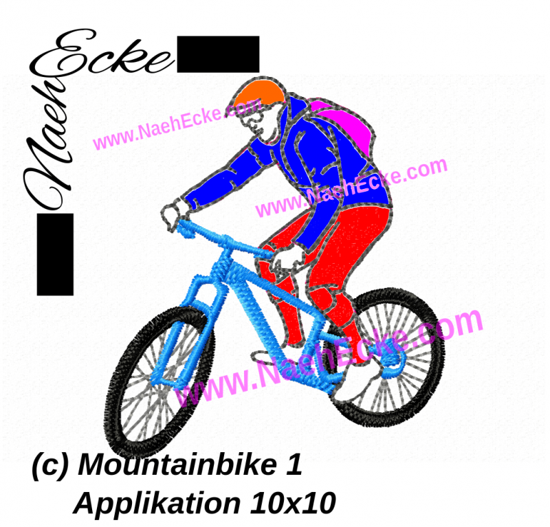 Stickdatei Mountainbike 1 APPLIKATION 10x10