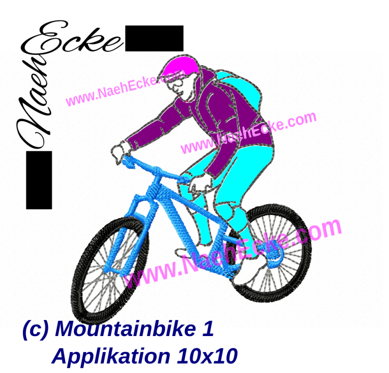 Stickdatei Mountainbike 1 APPLIKATION 13x18 / 14x20