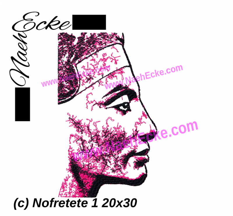 Stickdatei Nofretete 14x20 / 20x30 / 18x30 / 20x28 Scrib-Art