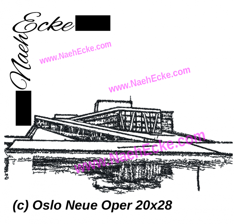 Stickdatei Oslo Neue Oper 20x30 / 18x30 / 20x328