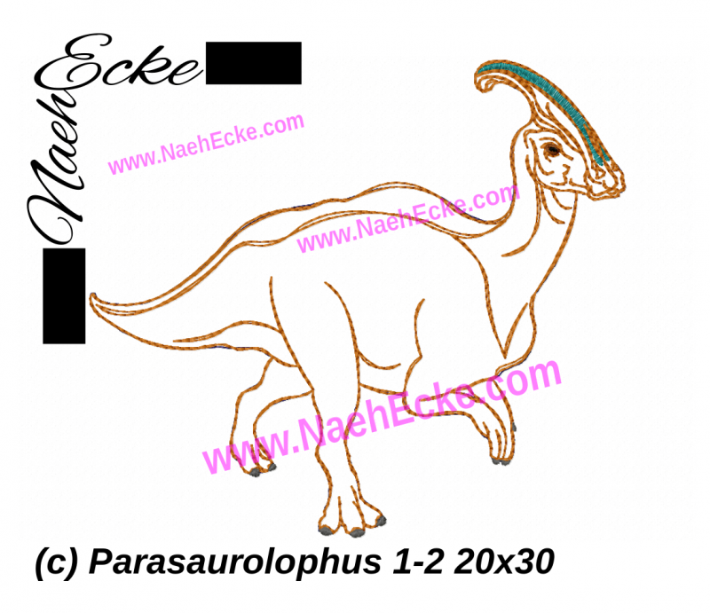 Stickdatei Parasaurolophus 1-2 20x30 / 20x28