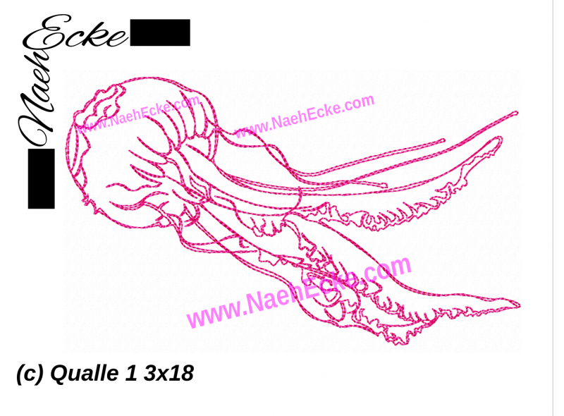 Stickdatei Qualle 1 13x18 / 14x20