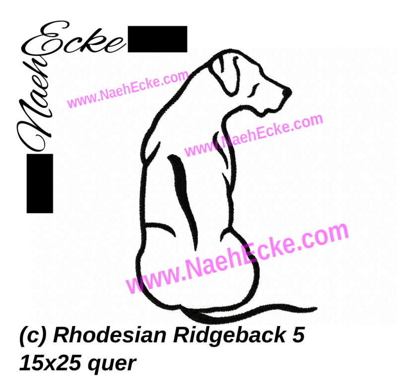 Stickdatei Rhodesian Ridgeback Nr. 5 15x25 quer