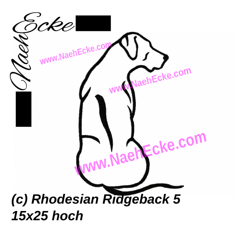 Stickdatei Rhodesian Ridgeback Nr. 5 15x25 hoch