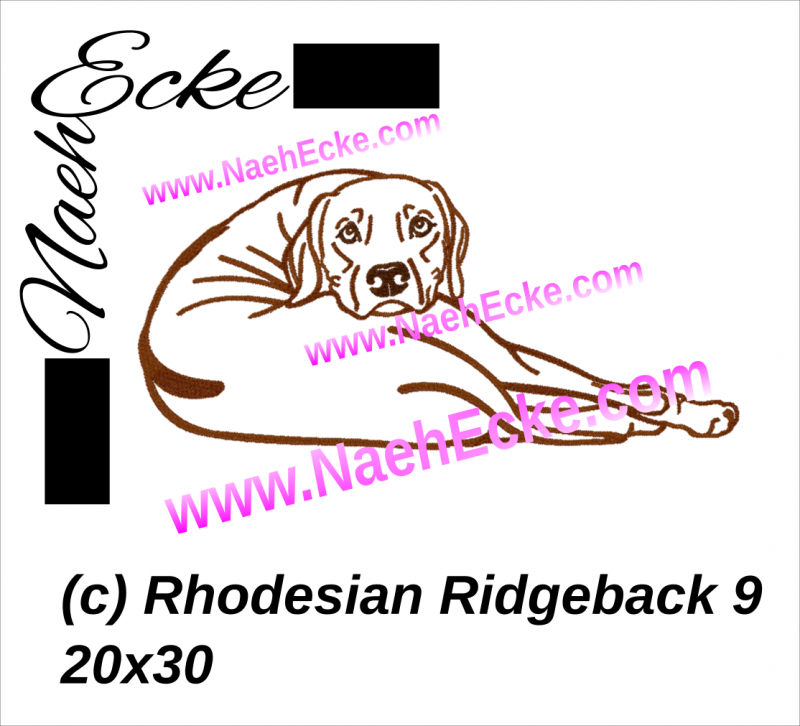 Stickdatei Rhodesian Ridgeback Nr. 9 15x25