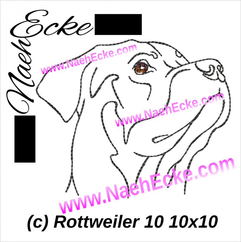 Stickdatei Rottweiler Nr. 10 10x10